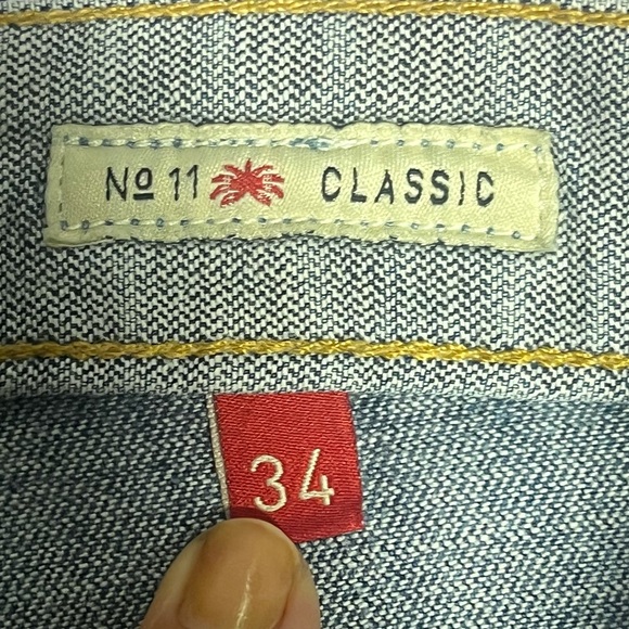 Agave Denim Size 34 No. 11 Denim Jeans Classic Fit Malibu Dark Broken Twill Flex - Picture 3 of 15